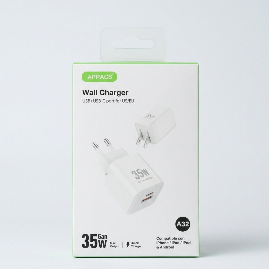 Cargador Appacs USB + USB-C